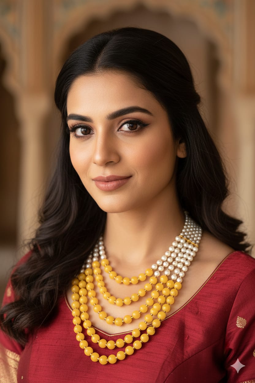 Honey & Pearl 5-Layered Panchlada Moti Maala