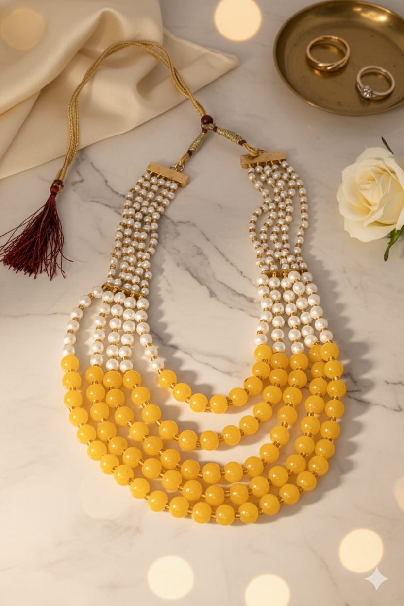 Honey & Pearl 5-Layered Panchlada Moti Maala