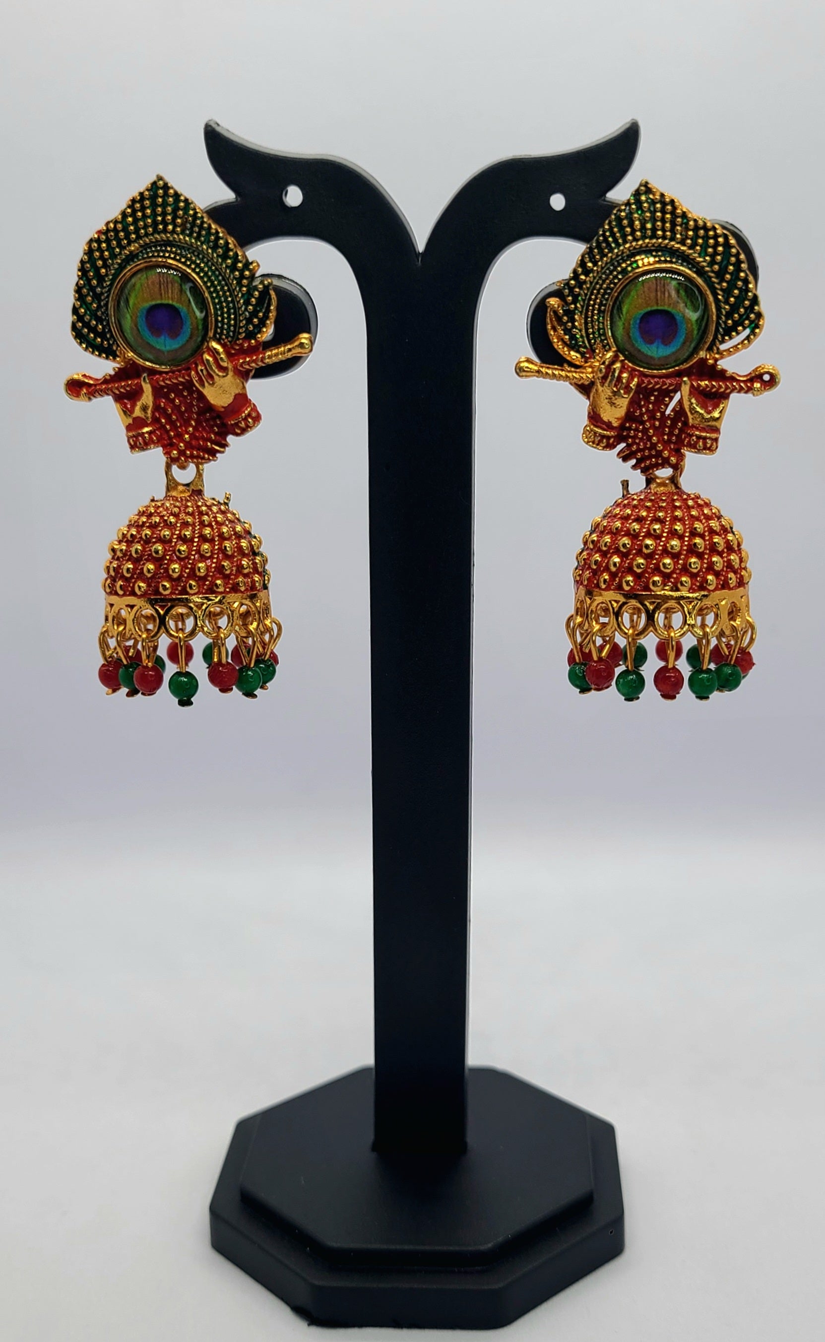 Divine Morpankh Krishna Flute Jhumkas