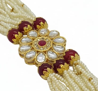 Lalimaa Traditional Chic Bracelet with Gold Plated Kundan Center Piece